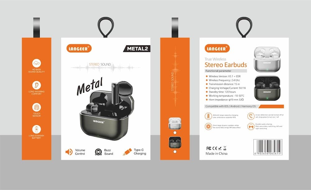 Écouteurs LANGEER METAL2 (TWS)